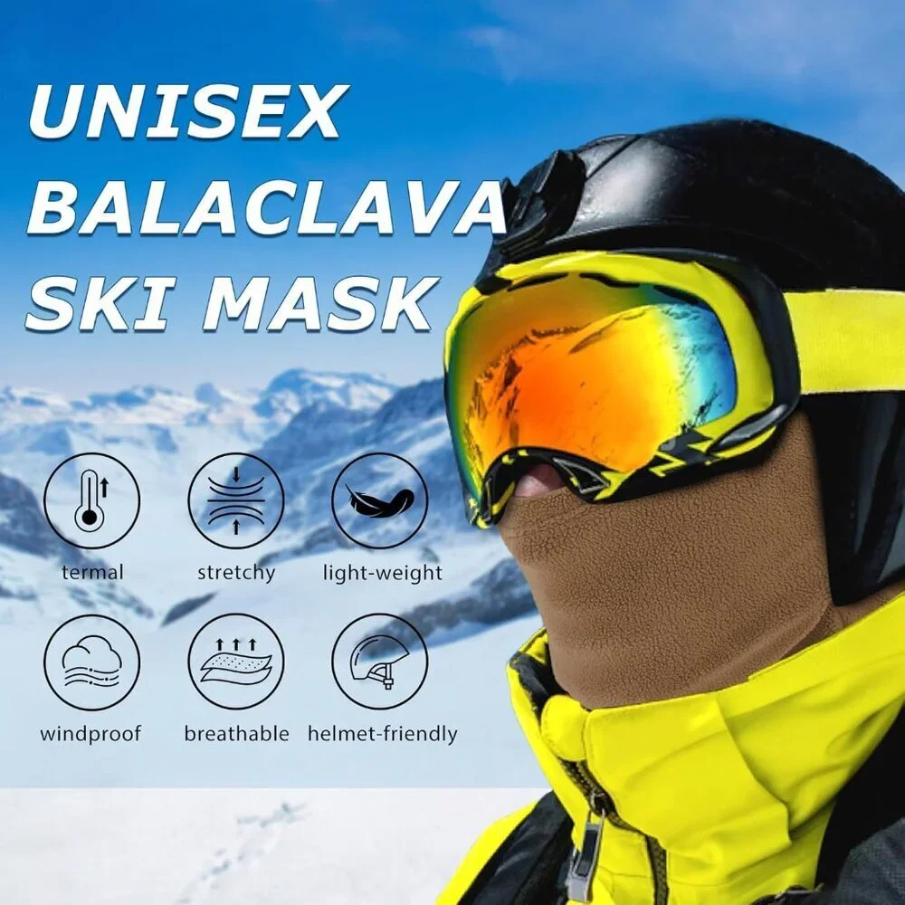 Women's Coffee Balaclava Mask Warm Windproof Lightweight Winter Face Mask